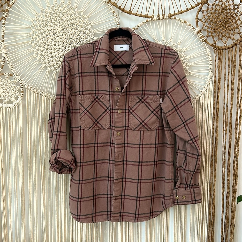 TNA cozy plaid button up
